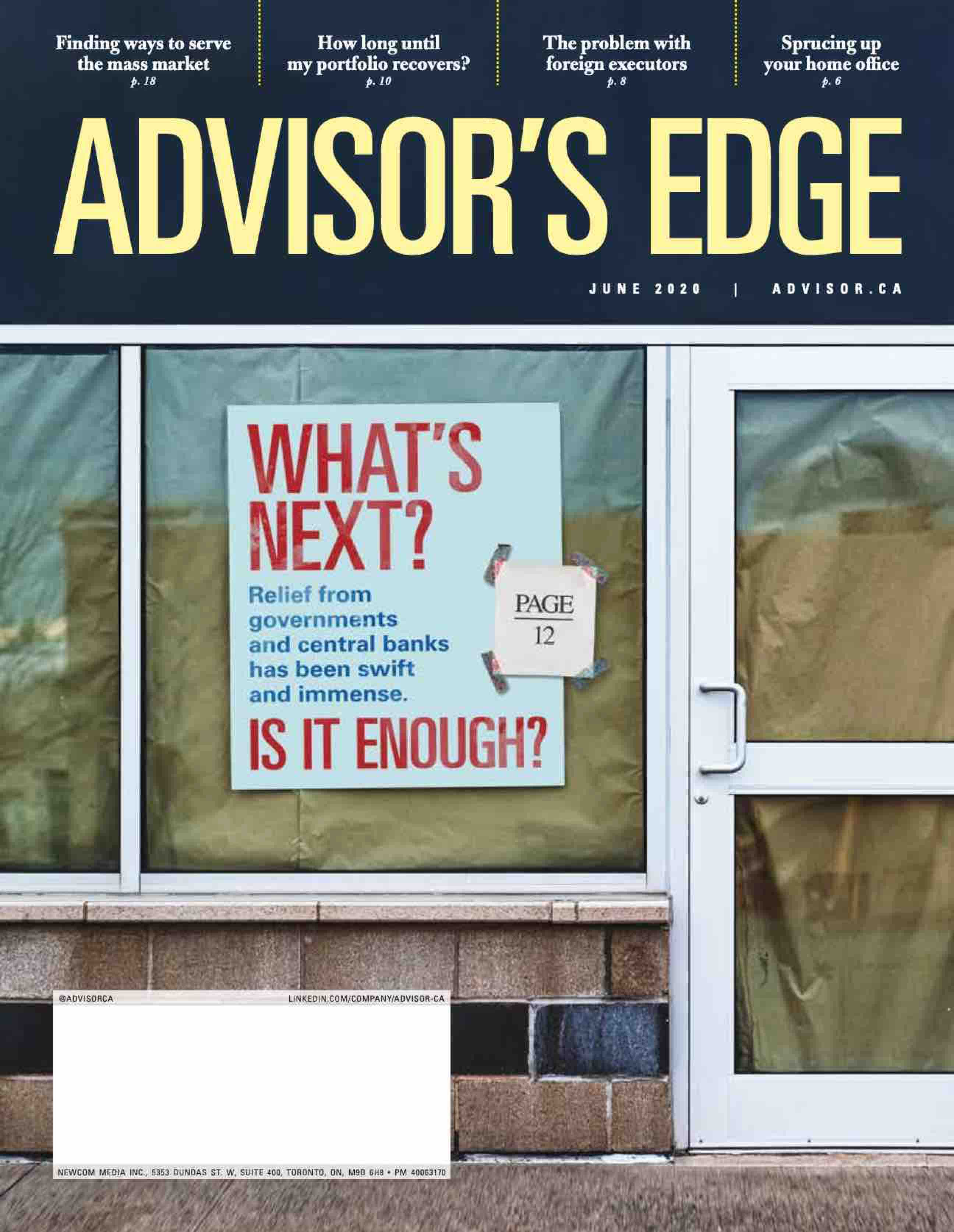 Advisor&rsquo;s Edge – 1 juin 2020