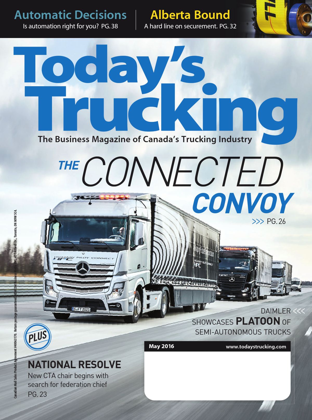 Today&rsquo;s Trucking – May 2016