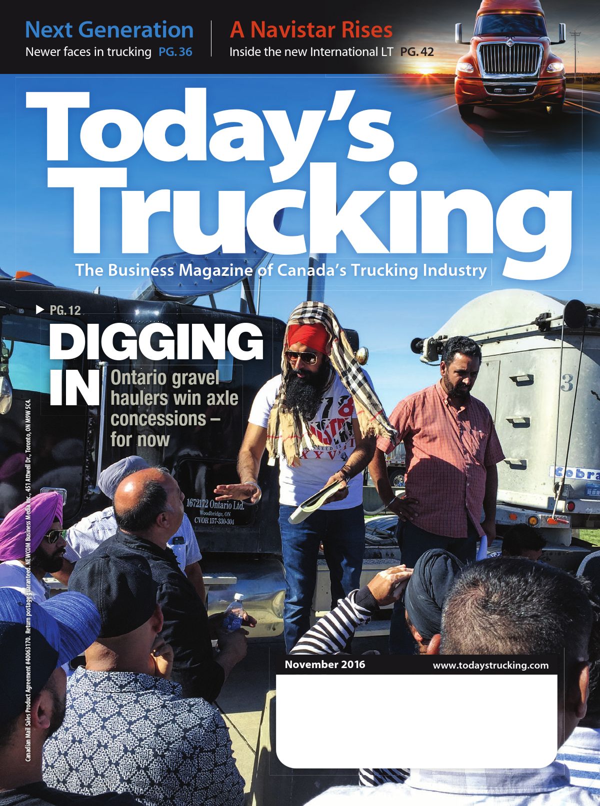 Today&rsquo;s Trucking – November 2016