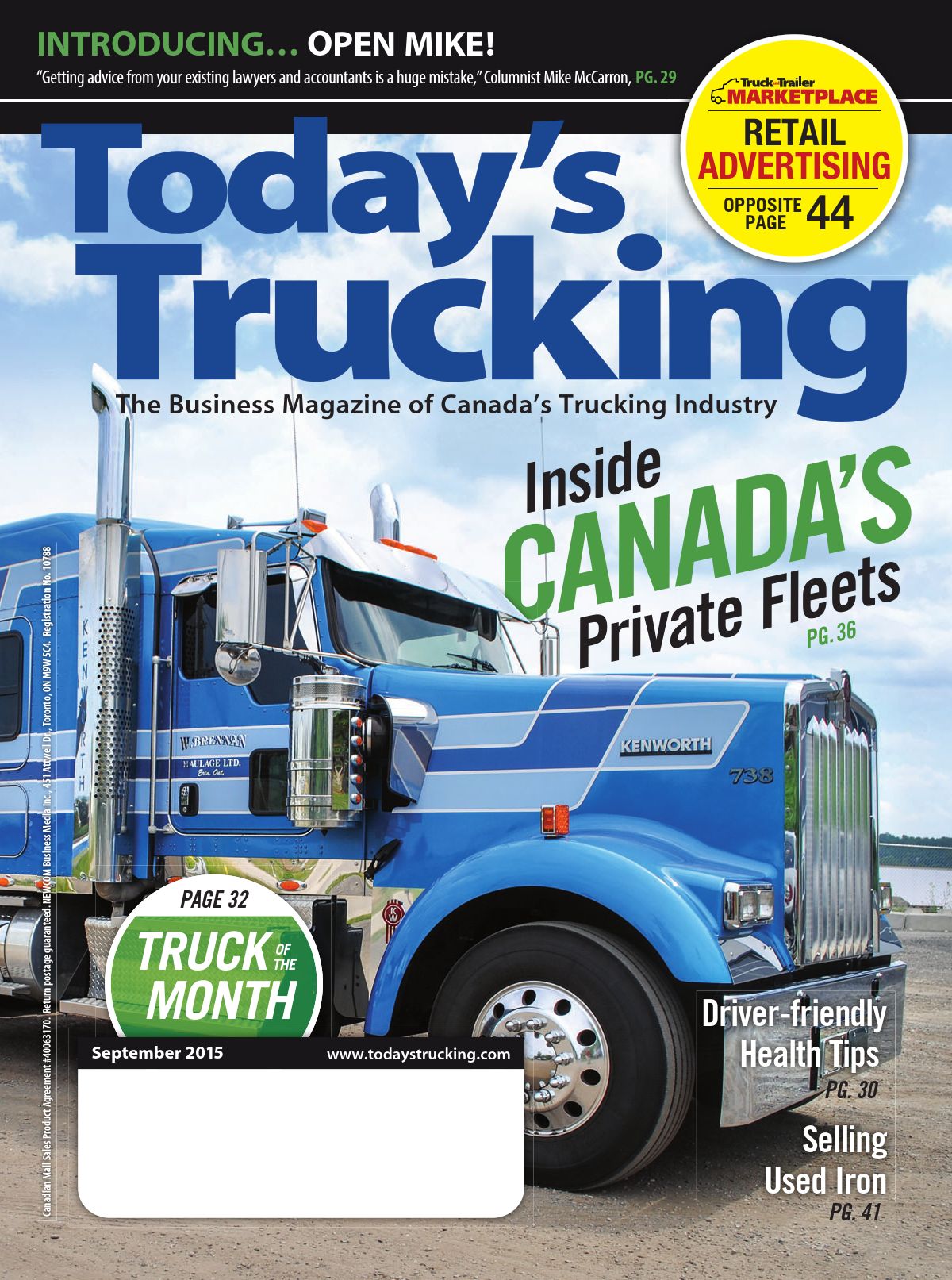 Today&rsquo;s Trucking – September 2015